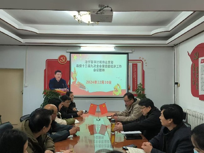 洛宁县审计局传达学习中共洛宁县第十三届委员会第九次全体会议暨县委经济工作会议精神