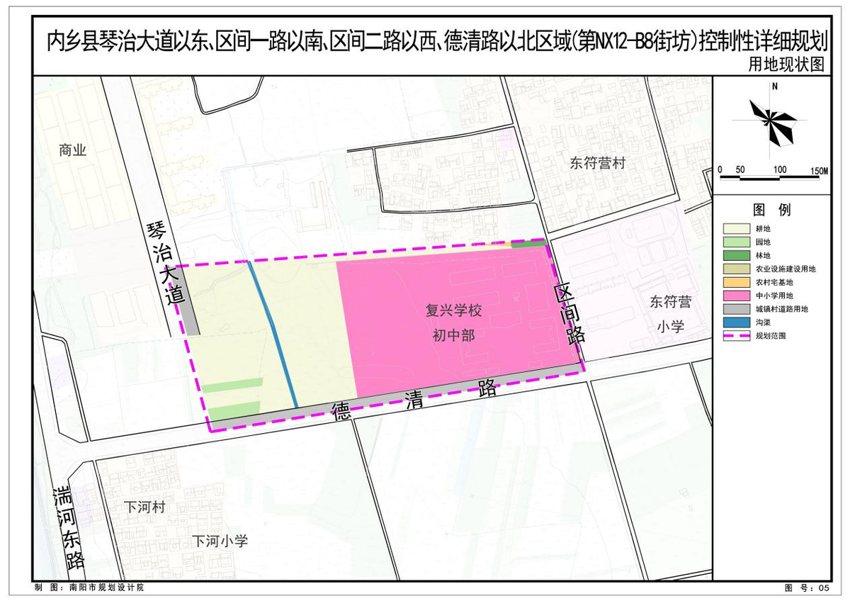 《内乡县琴治大道以东、区间一路以南、区间二路以西、德清路以北区域（第NX12-B8街坊）控制性详细规划》 公示方案