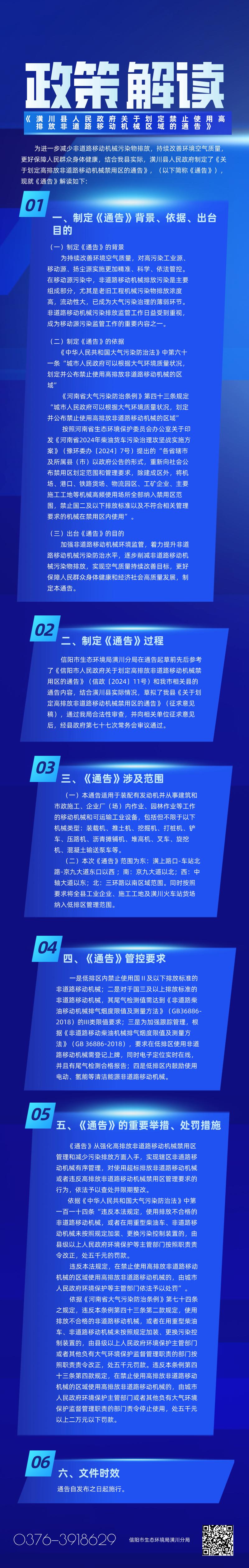 【图片解读】《潢川县人民政府关于划定禁止使用高排放非道路移动机械区域的通告》政策解读