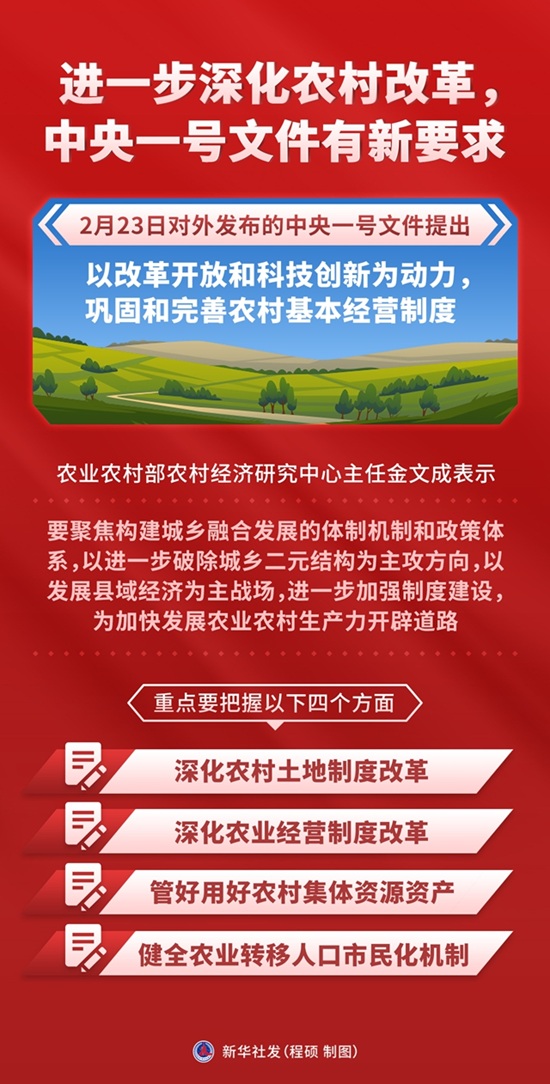 图表：进一步深化农村改革，中央一号文件有新要求