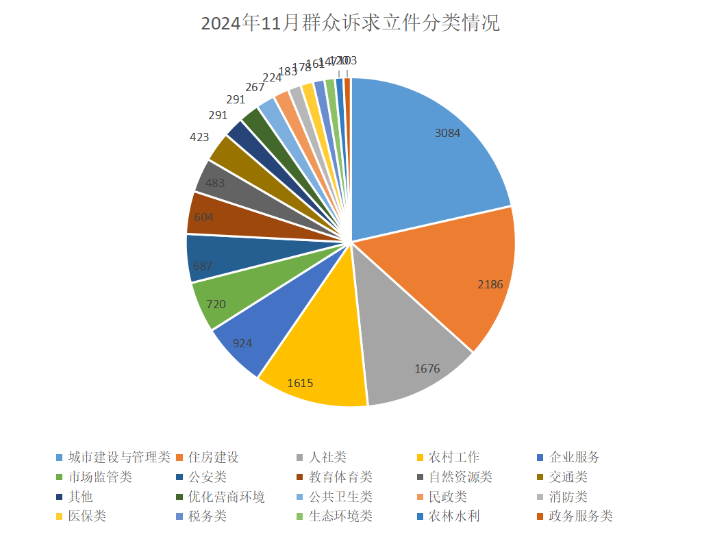 2024年11月群眾訴求立件分類情況