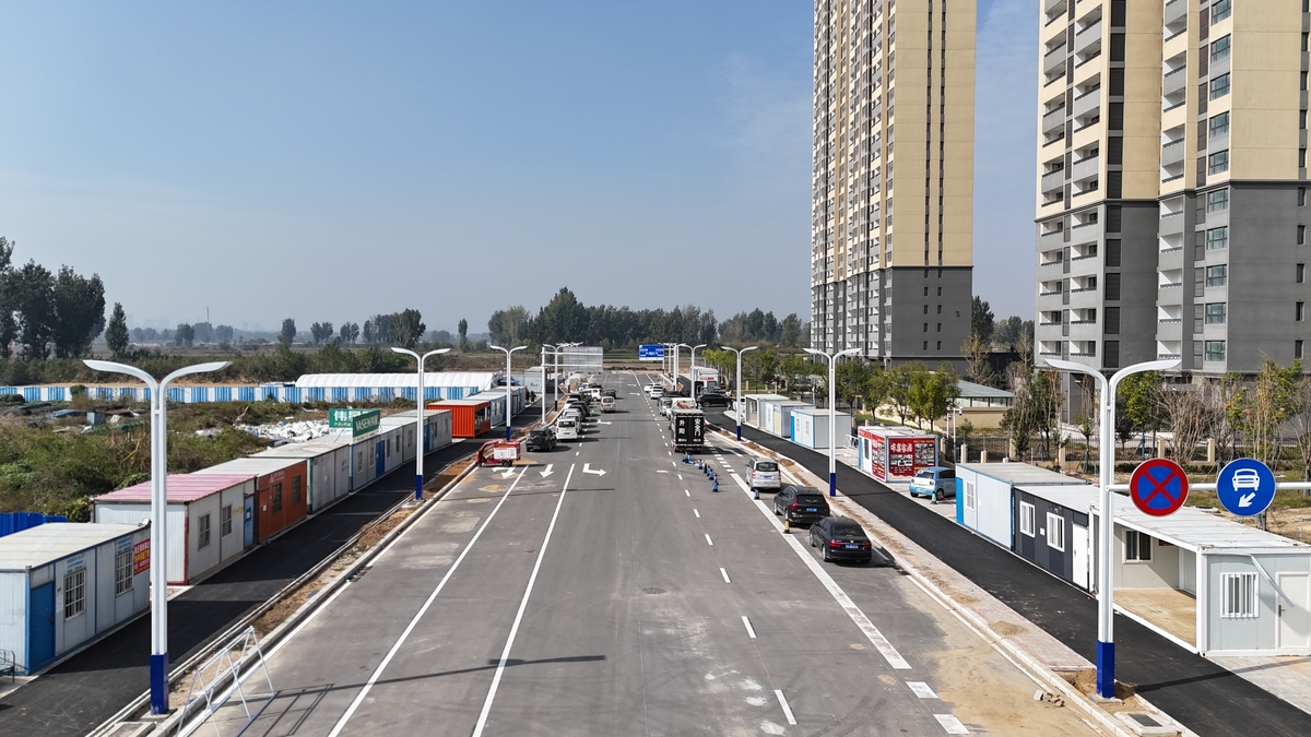 航空港区三条新建道路竣工投用 北部安置区路网焕发新活力