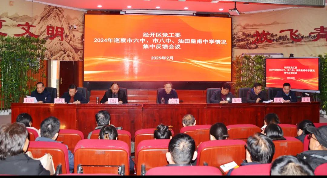 区党工委对2024年巡察市六中、市八中、油田皇甫中学情况进行集中反馈