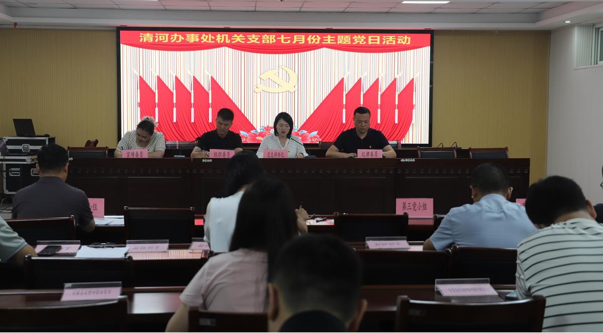 清河办事处机关支部开展七月份主题党日活动