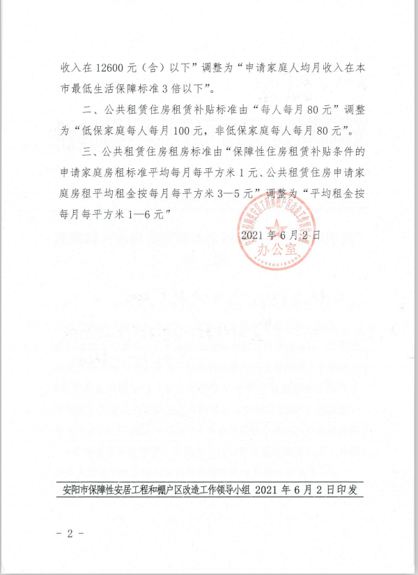 关于调整公共租赁住房相关标准的通知