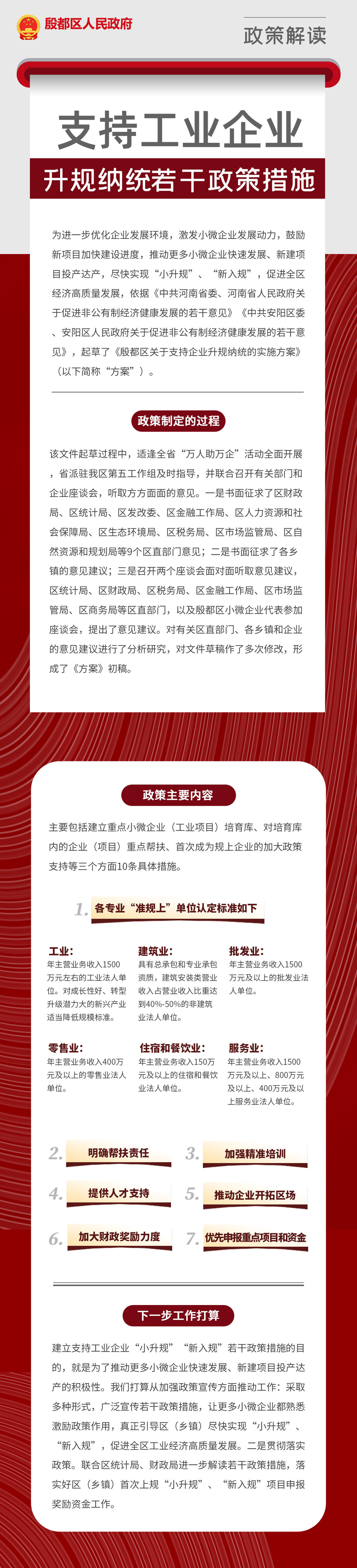 《殷都区人民政府办公室关于印发安阳市支持工业企业“小升规”“新入规”若干政策措施的通知》 政策解读