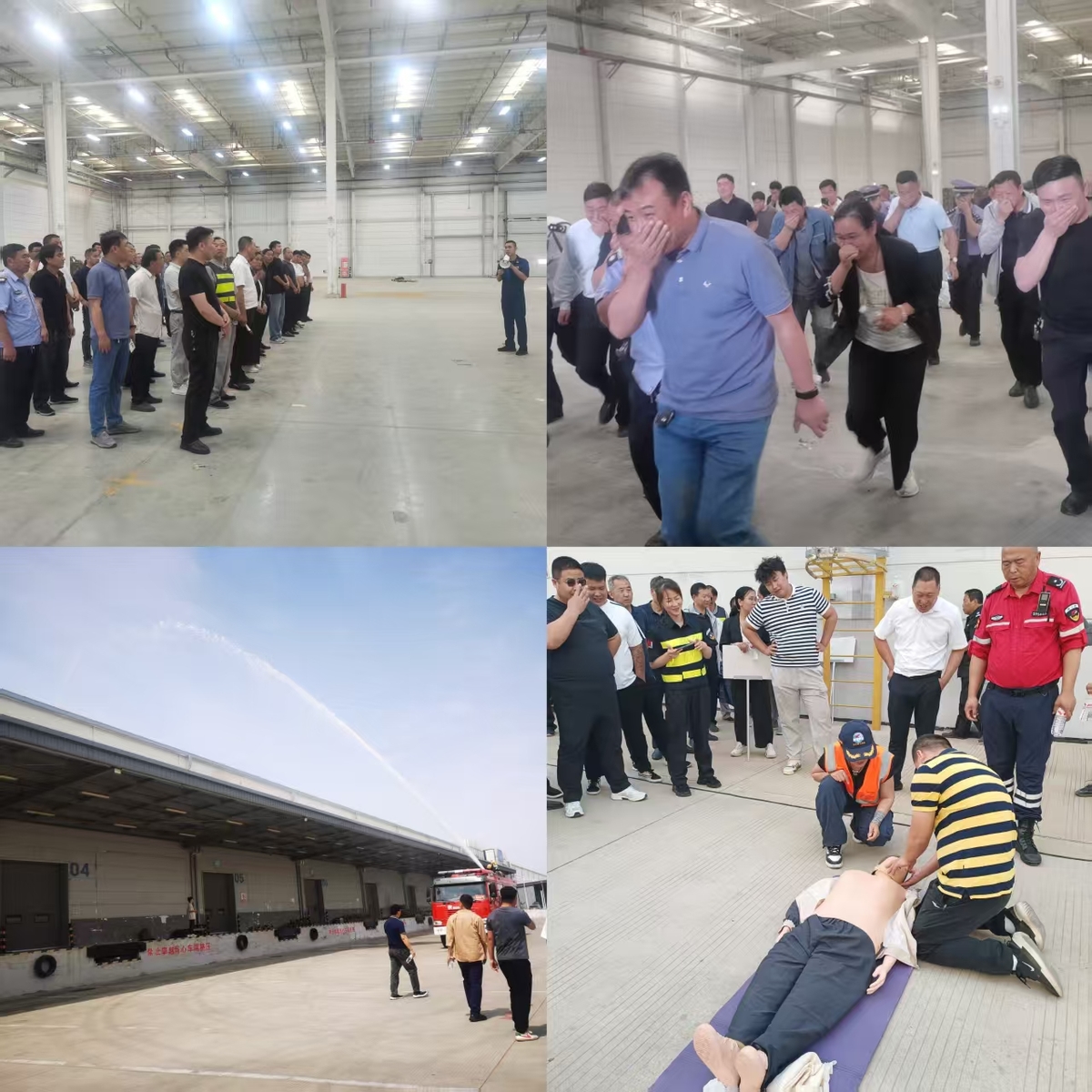 航空港区消防救援支队港北大队联合滨河办事处深入辖区仓储物流企业开展消防培训演练