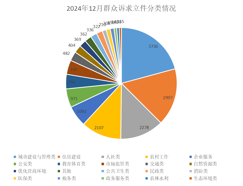 2024年12月群眾訴求立件分類情況