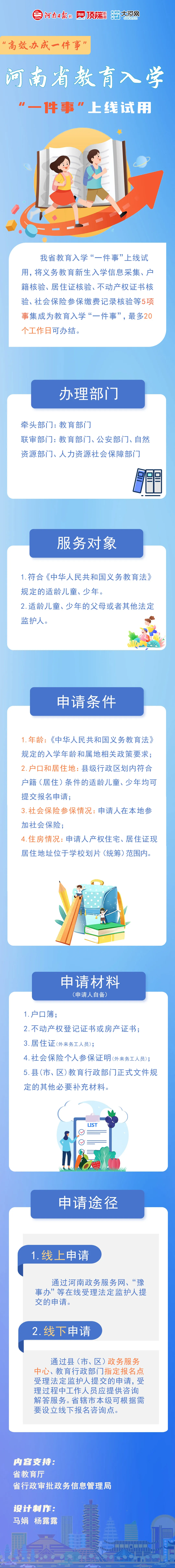 高效办成一件事丨河南省教育入学“一件事”上线试用（附图解）